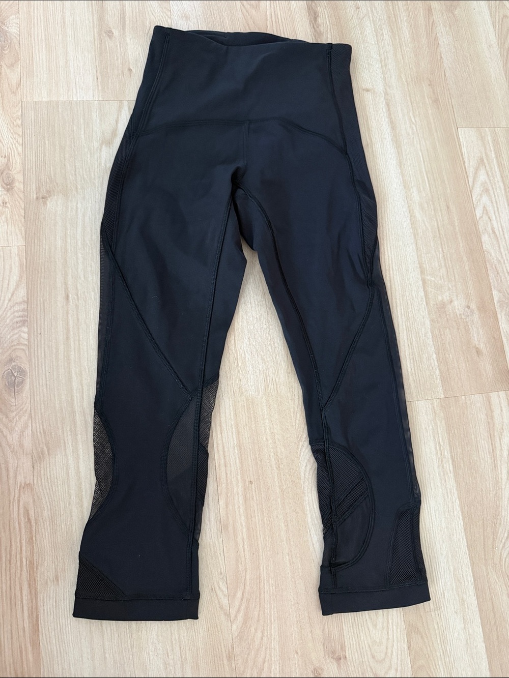 lululemon athletica Black High-Rise Mesh Paneled Leggings
